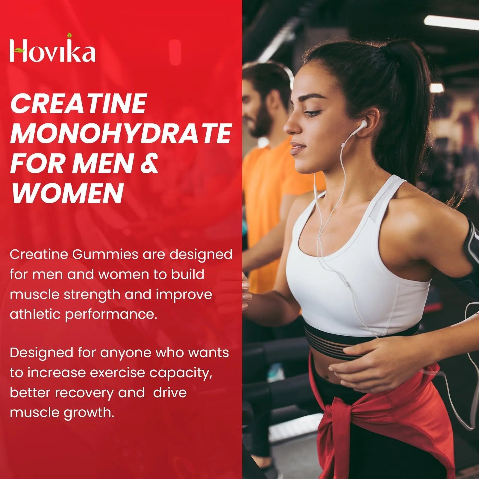 Hovika Creatine Monohydrate Gummies for Men & Women, Chewable 3g Creatine Monohy - TrustMedUSA