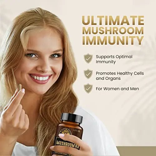 HPD Rx Mushroom Rx Organic Mushroom Extract Blend Max Immunity Dose, Lion’s Mane - TrustMedUSA