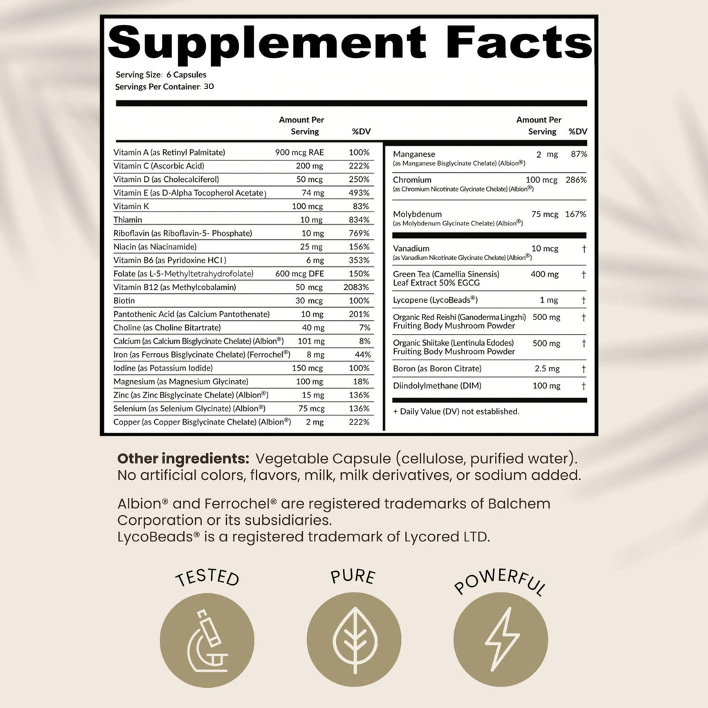 HPD Rx ONE Immunity Boost Multivitamin Supplements for Women and Men | Advanced Immunity Defense Support | Helps Immune Response | 1-Month Supply, 180 Capsules, Pack of 1 - Maple Wellness Supplements