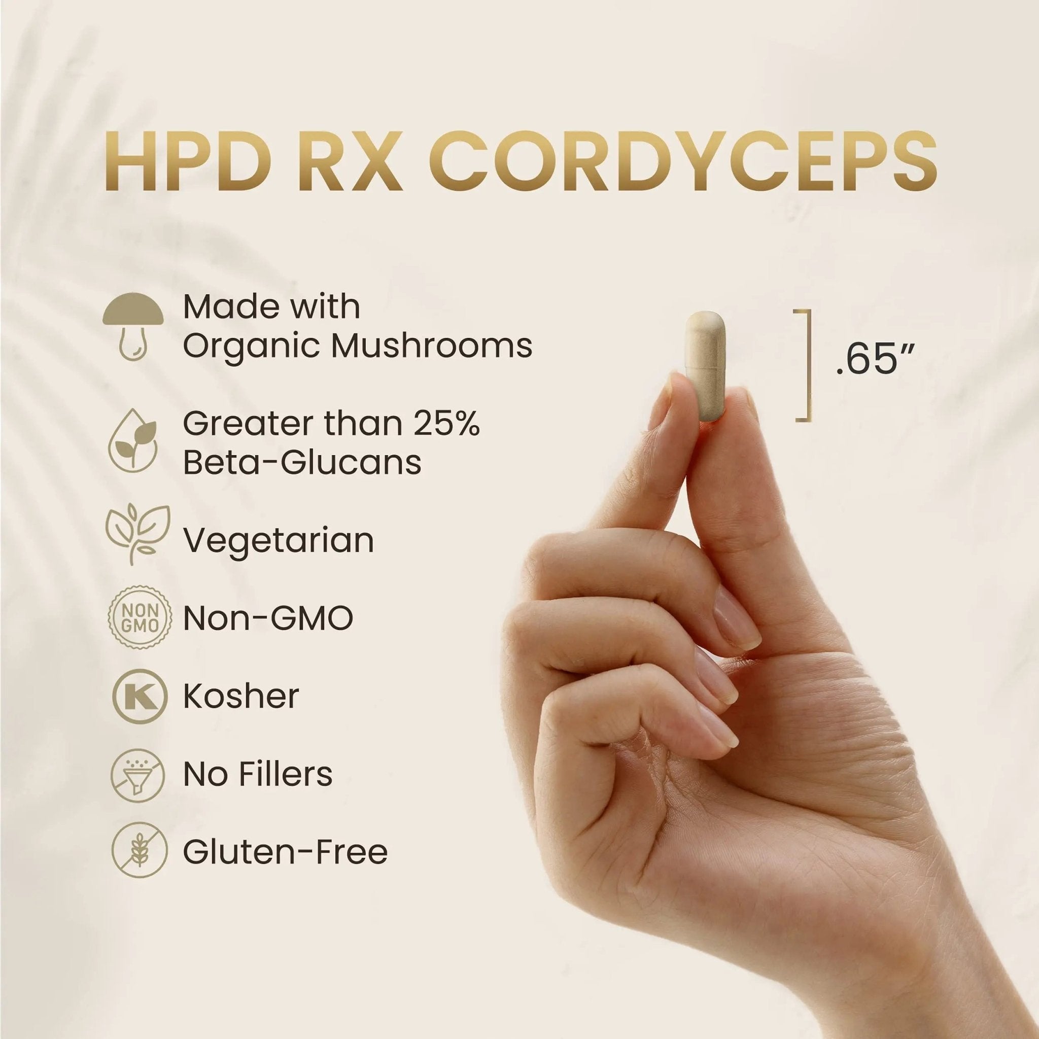 HPD Rx Premium Organic Cordyceps Mushroom Extract Performance Supplement - TrustMedUSA