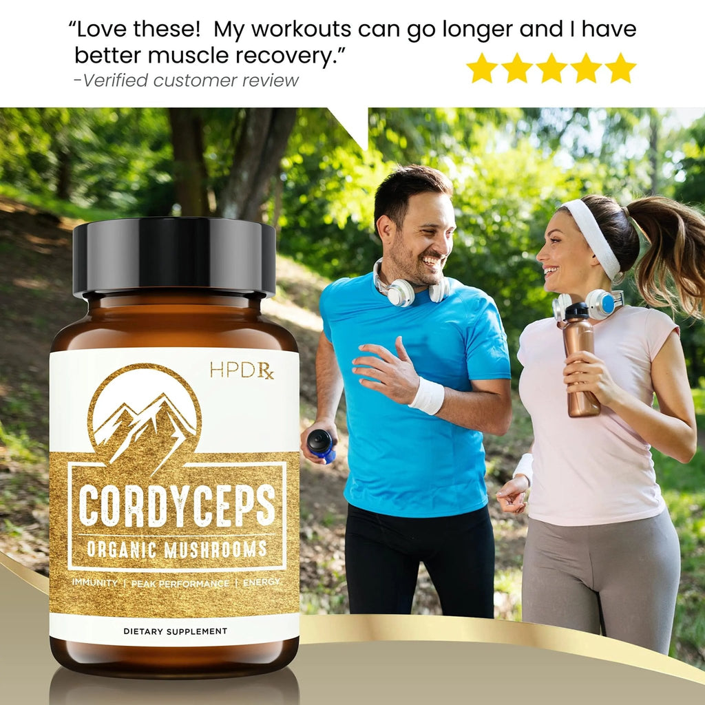 HPD Rx Premium Organic Cordyceps Mushroom Extract Performance Supplement - TrustMedUSA