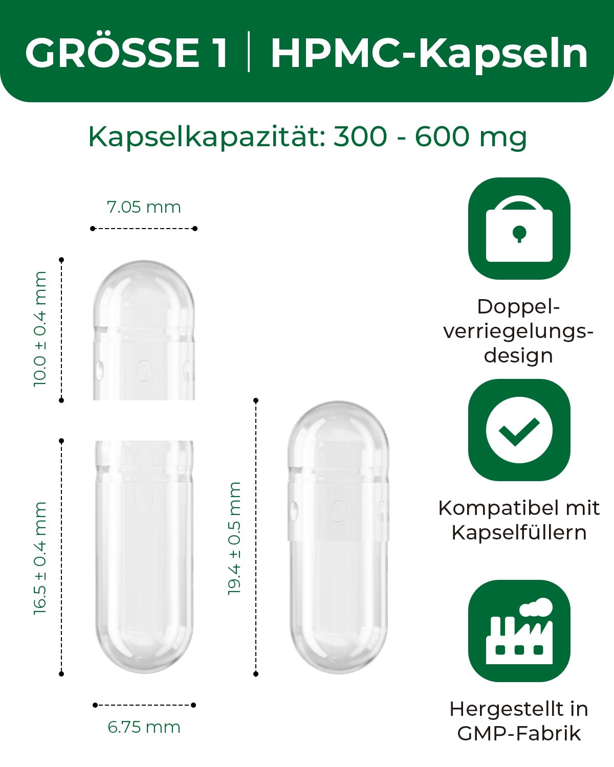 HPMC Empty Capsules Size 1-200 Clear Count Pill Capsules Empty - Plant-Based Cellulose | Vegetarian, Halal, Non-GMO | for DIY Supplement & Herbal Filling - TrustMedUSA