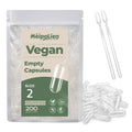 HPMC Empty Capsules Size 2-200 Clear Count Pill Capsules Empty - Plant-Based Cellulose | Vegetarian, Halal, Non-GMO | for DIY Supplement & Herbal Filling - TrustMedUSA
