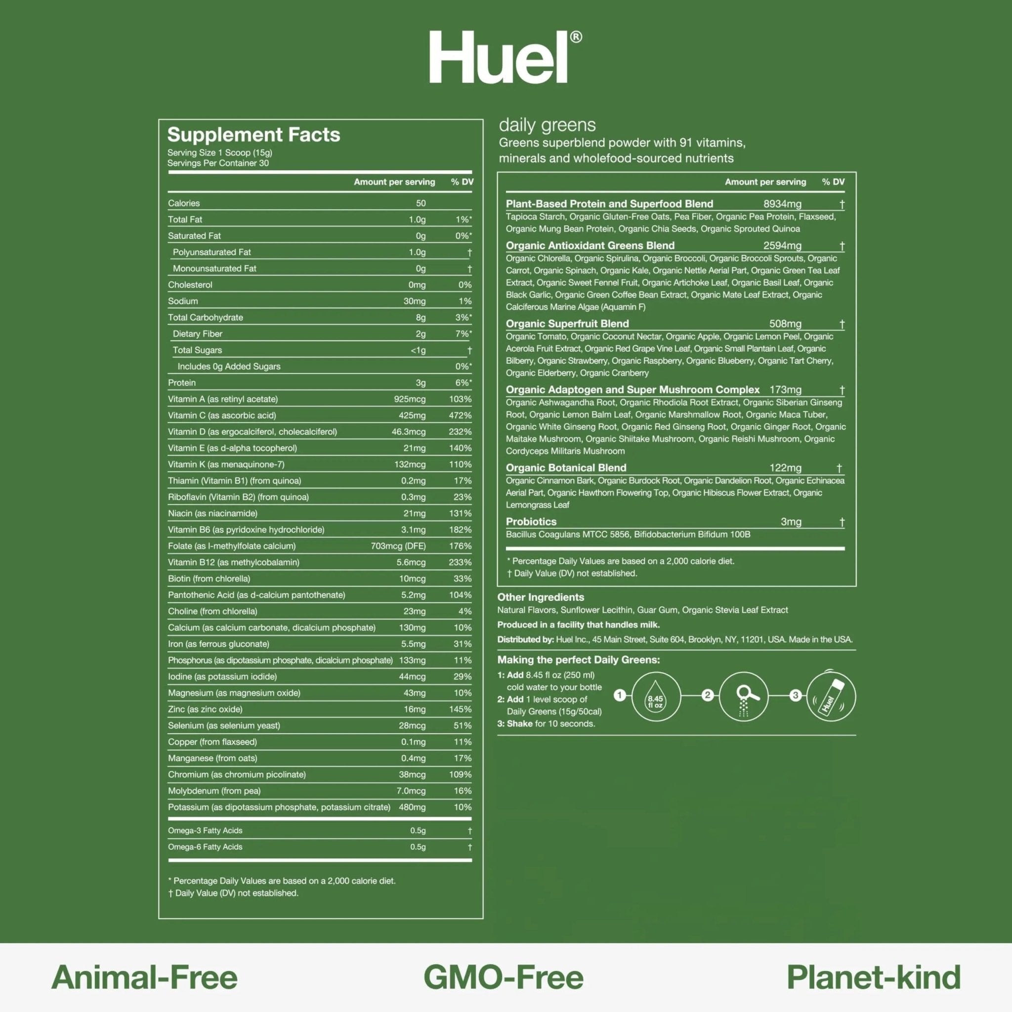 Huel Daily Greens | Superfood Greens Powder | 91 Vitamins, Minerals, and Wholefood - TrustMedUSA
