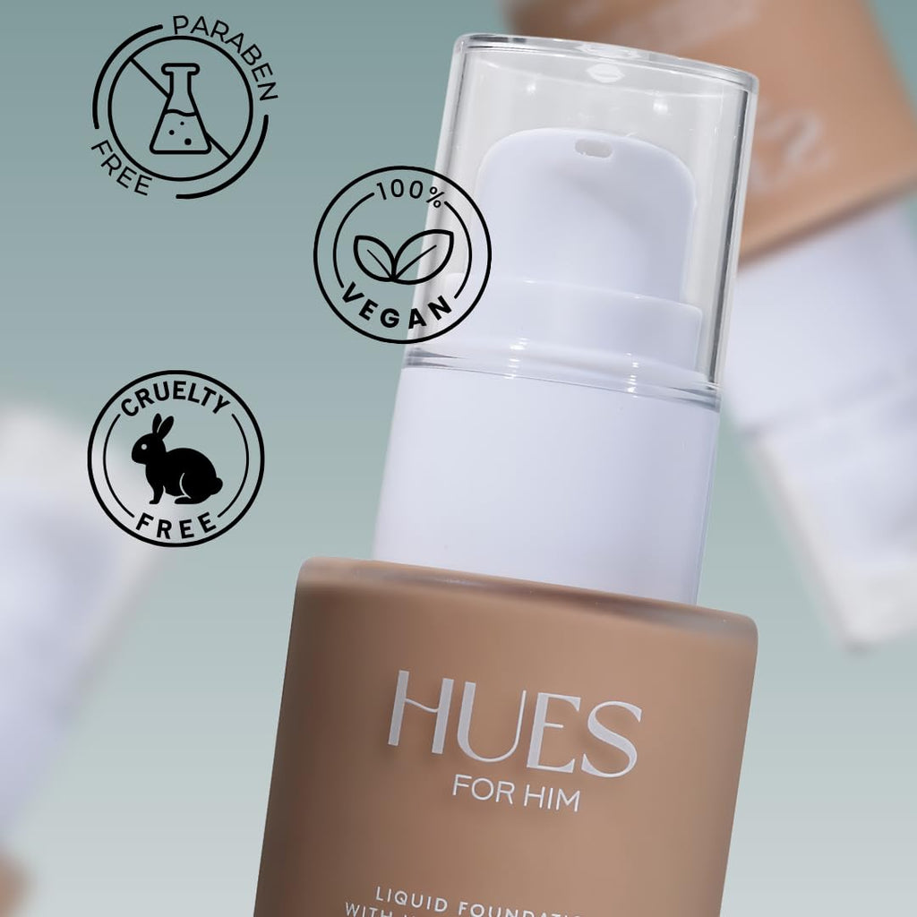 Hues for Him Foundation for Men – Full-Coverage, Lightweight & Hydrating Fit | Natural Coverage | Oil Control & Perfect Fit for Men’s Faces | Available in 4 Shades | Fresh Canvas, .67oz - TrustMedUSA