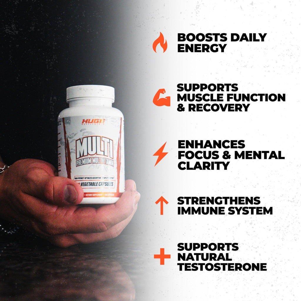 Huge Multi, Multivitamin for Men, High-Performance All-in-One Formula for Athletes & Bodybuilding, Vitamin & Mineral Replenishment, Supports Immune System & Healthy Hormone Levels (120 Capsules) - Maple Wellness Supplements