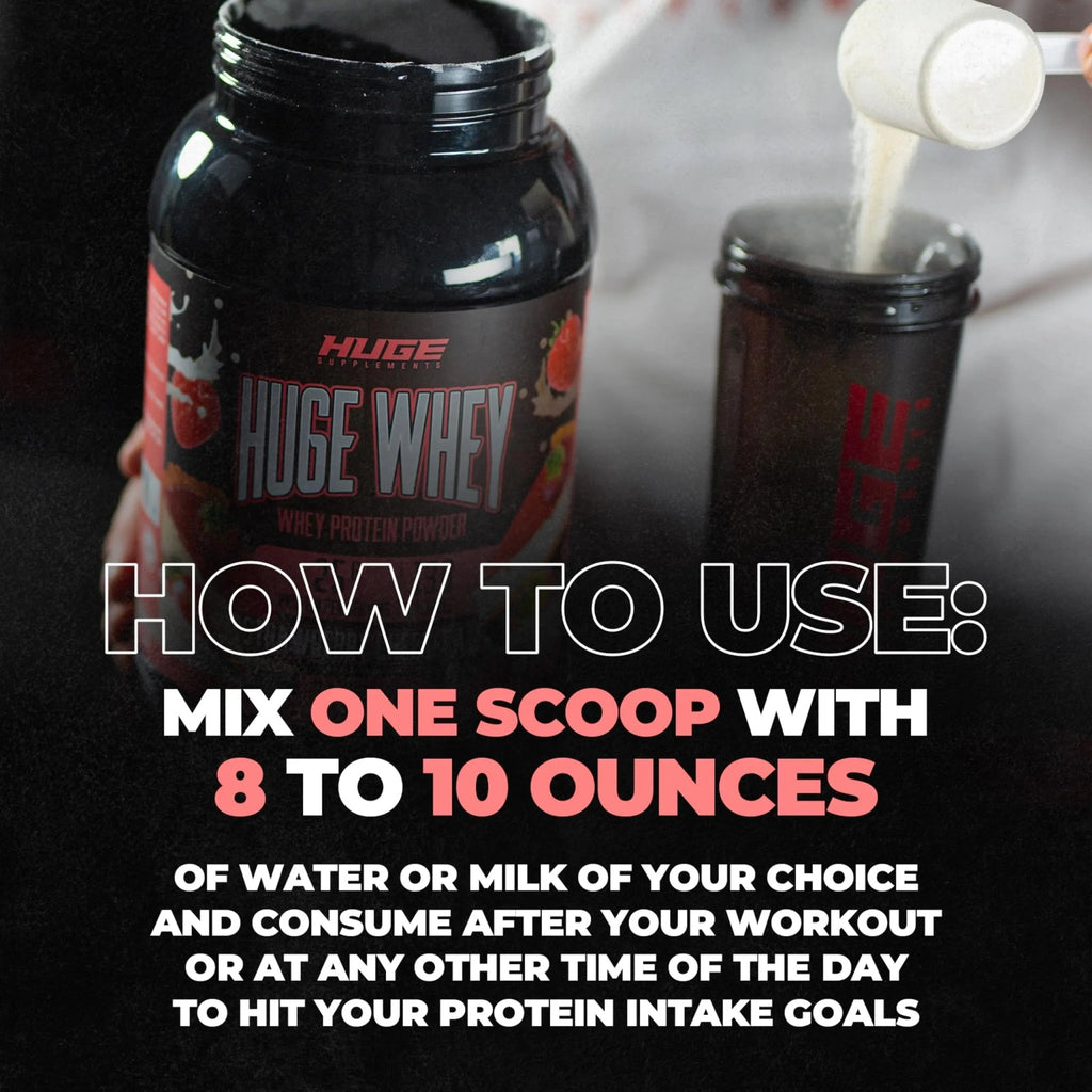 Huge Supplements, Whey Protein Concentrate Powder, Clinically Dosed Formula, 25g - TrustMedUSA