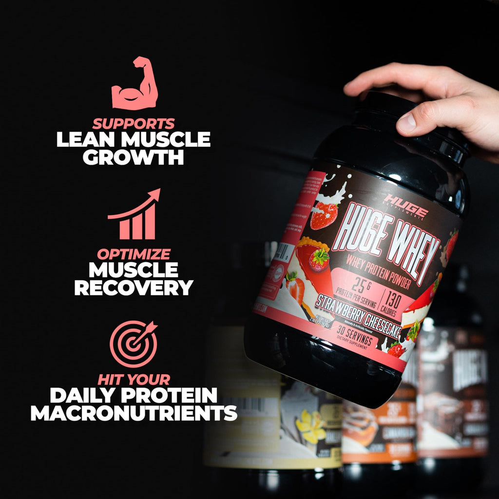 Huge Supplements, Whey Protein Concentrate Powder, Clinically Dosed Formula, 25g - TrustMedUSA