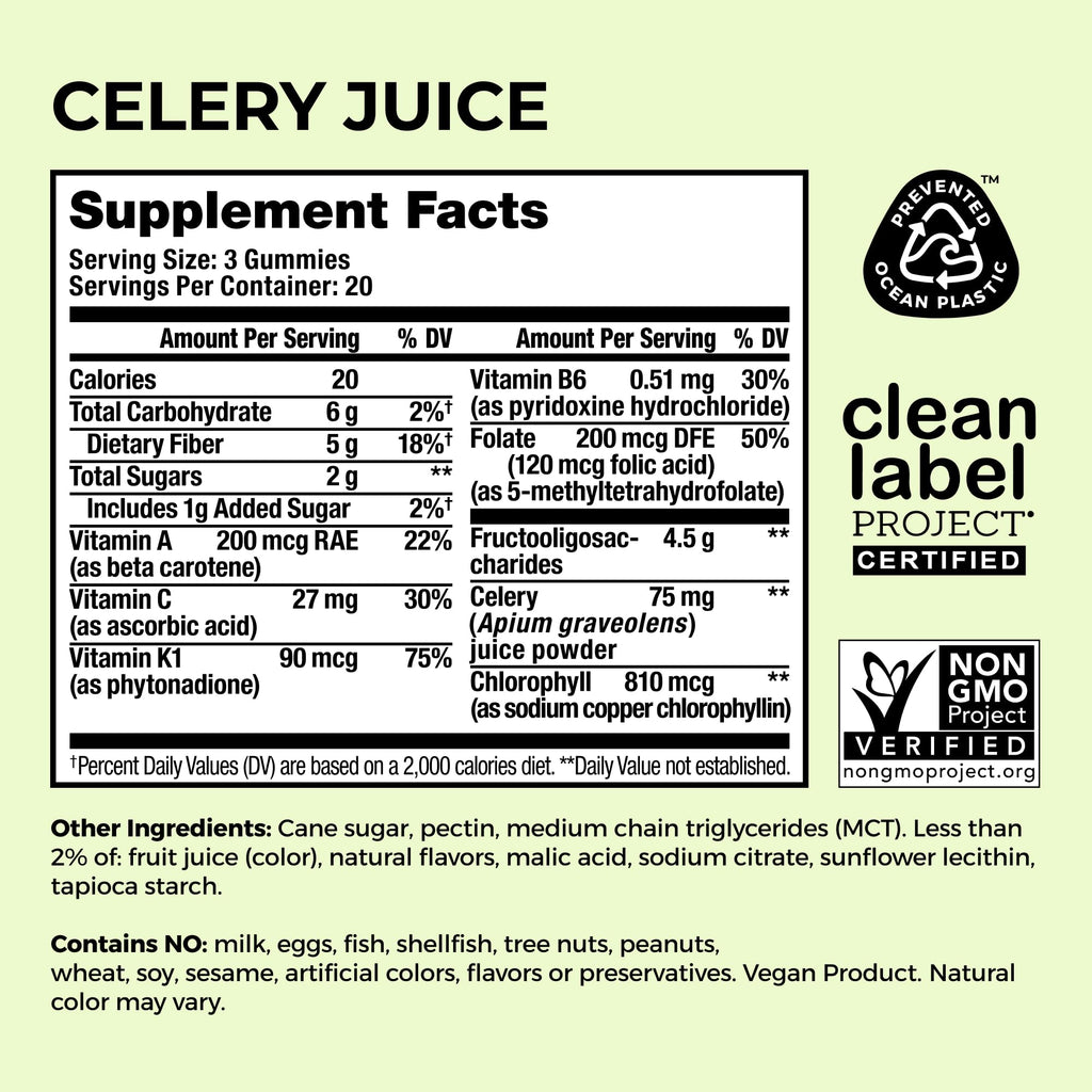 HUM Celery Juice Fiber Gummies for Adults, First Prebiotic Celery Juice Gummy, Gluten Free Fiber Supplement Supports Detoxification, Gut Health, Greens Gummies, Chlorophyll & Prebiotic Fiber, 60 Count - TrustMedUSA