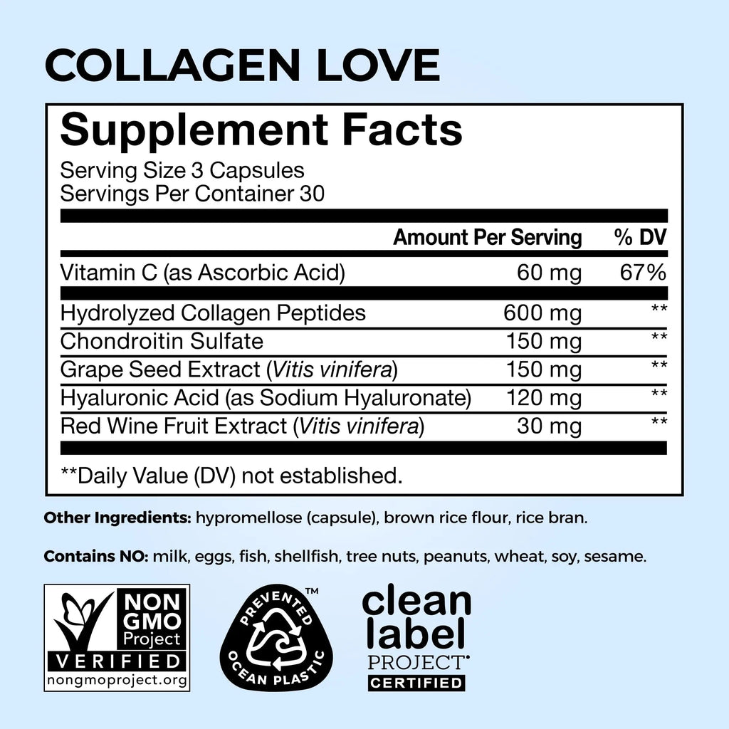 HUM Collagen Love Skin Supplement, Collagen Peptides Capsules with Hyaluronic Acid & Vitamin C, Supports Firm Skin & Helps Minimize Signs of Aging, Supplements - TrustMedUSA