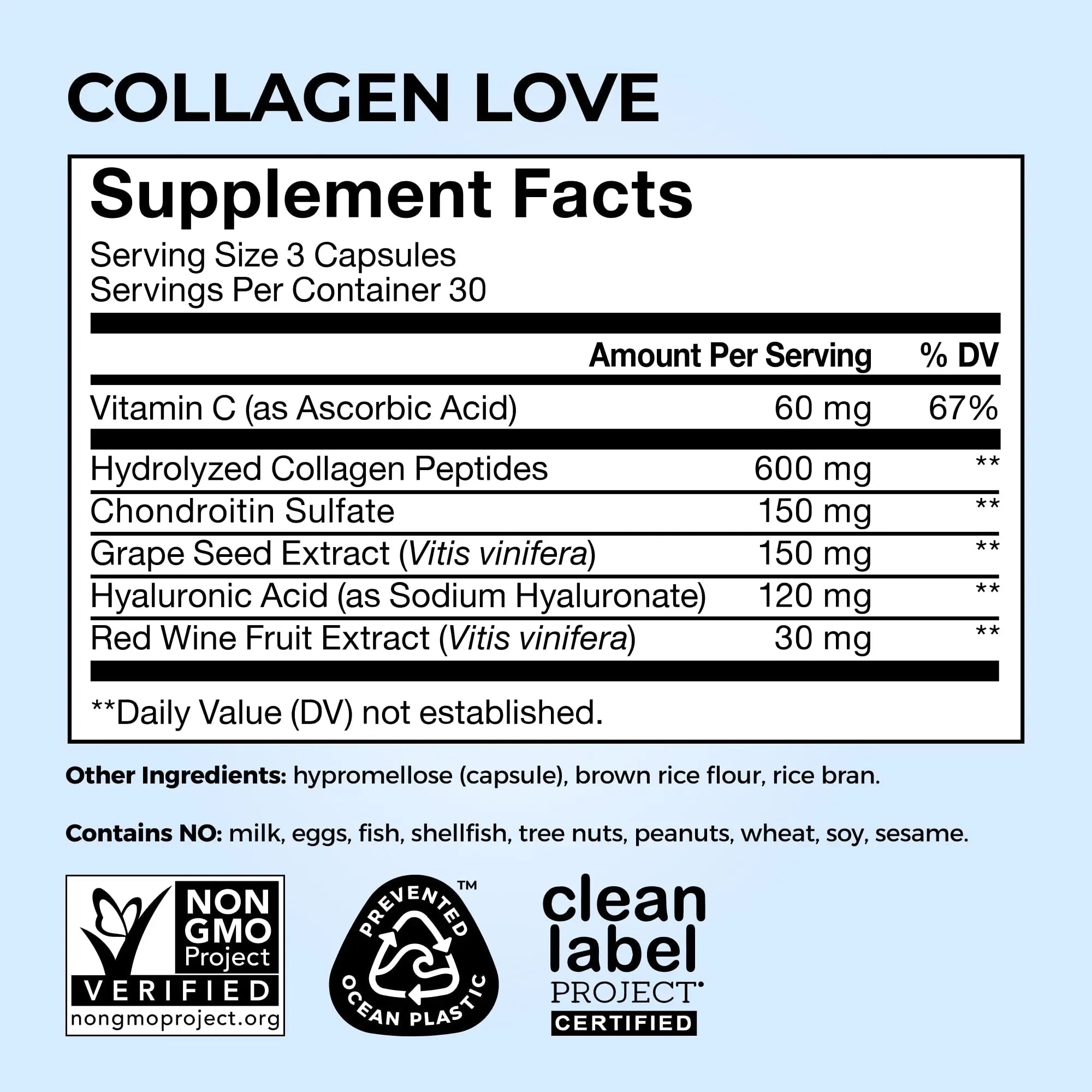 HUM Collagen Love Skin Supplement, Collagen Peptides Capsules with Hyaluronic Acid & Vitamin C, Supports Firm Skin & Helps Minimize Signs of Aging, Supplements - TrustMedUSA
