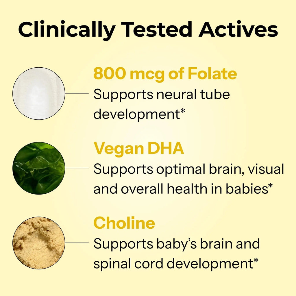 HUM Complete Prenatal Multivitamin for Women with Folate, DHA, and Choline, 23 Nutrients for Daily Support, Gluten Free, Non GMO Supplement for Pre, During, and Post Pregnancy, 30 Vegan Capsules - TrustMedUSA