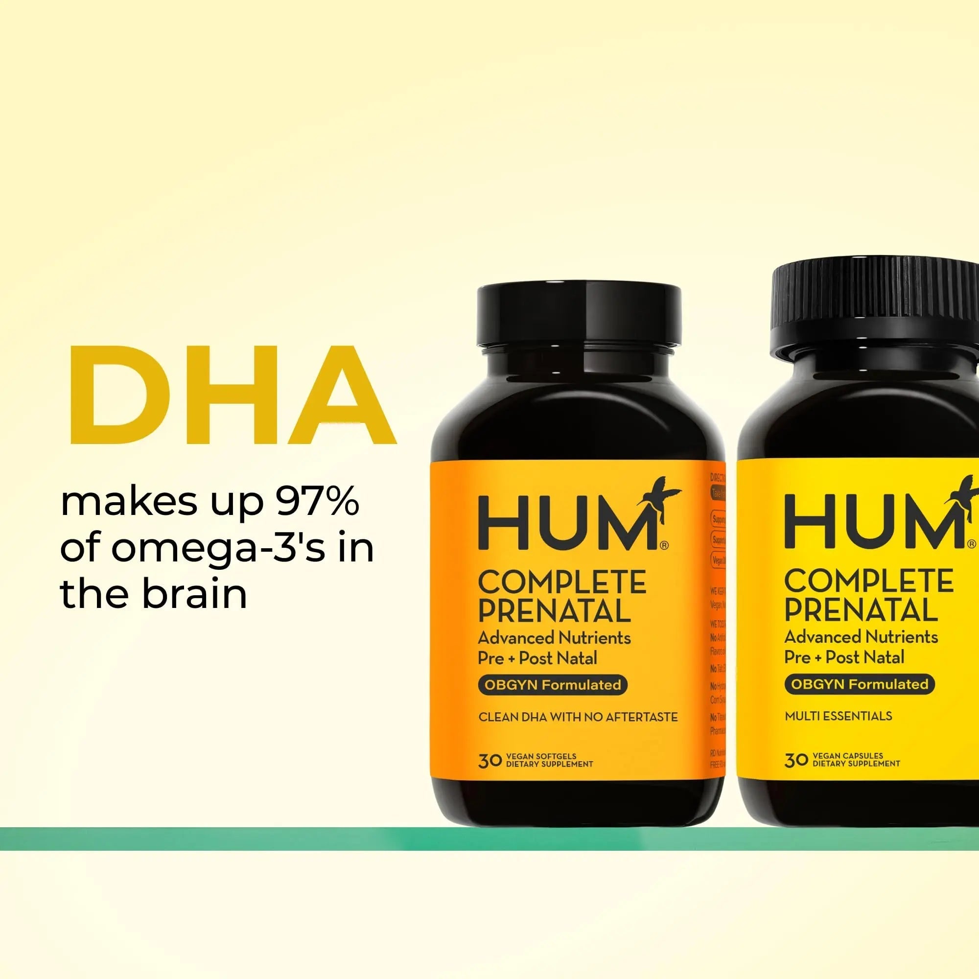 HUM Complete Prenatal Multivitamin for Women with Folate, DHA, and Choline, 23 Nutrients for Daily Support, Gluten Free, Non GMO Supplement for Pre, During, and Post Pregnancy, 30 Vegan Capsules - TrustMedUSA