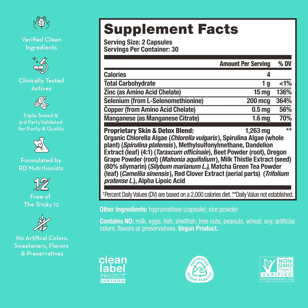 HUM Daily Cleanse Acne Supplements - Support for Clear Skin & Improved Digestion - TrustMedUSA