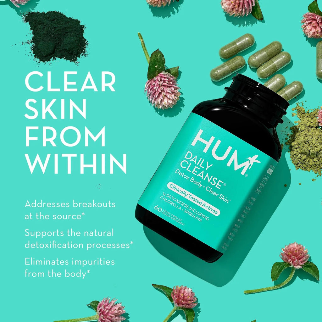 HUM Daily Cleanse Acne Supplements - Support for Clear Skin & Improved Digestion - TrustMedUSA