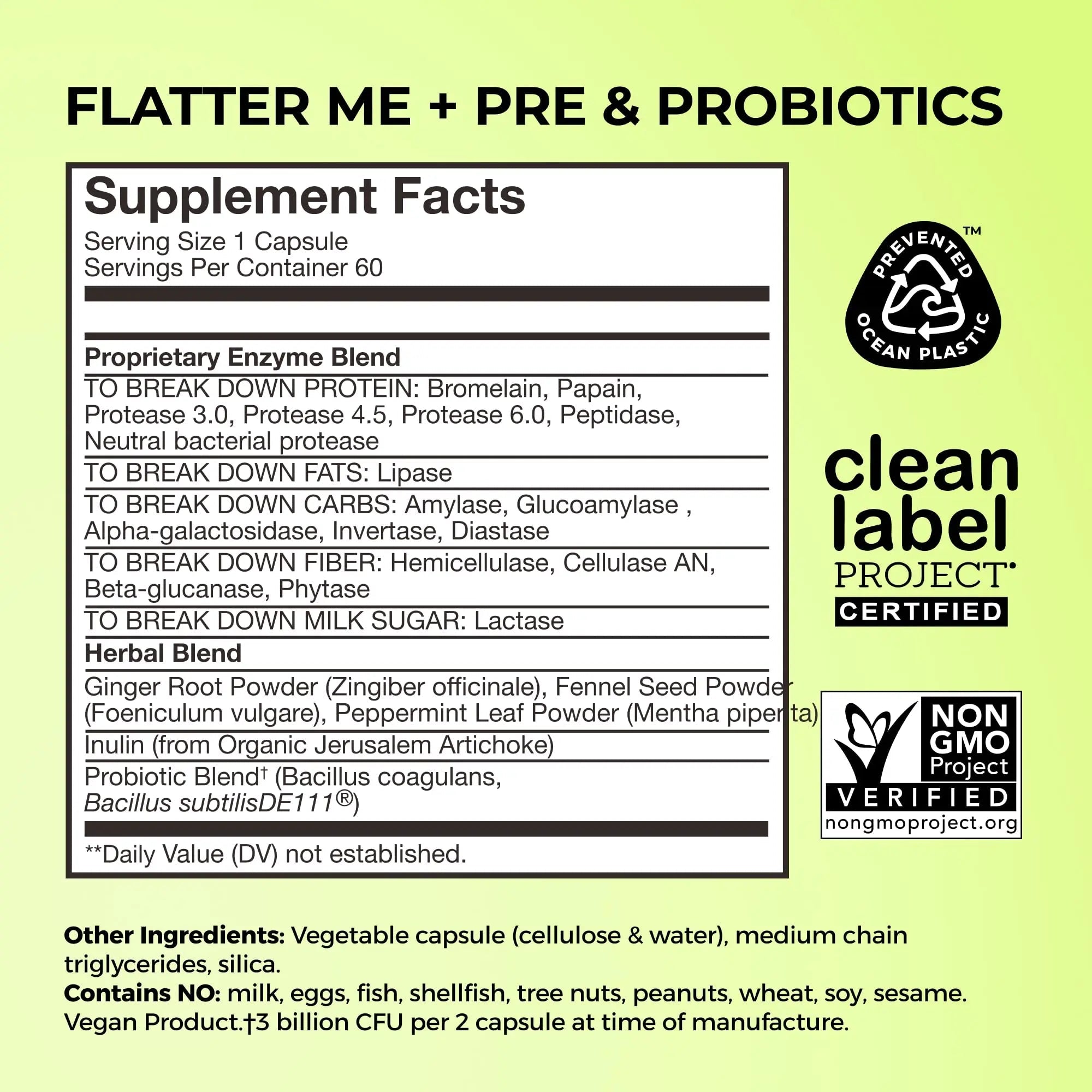 HUM Flatter Me Digestive Enzymes Plus Prebiotics & Probiotics, Digestive Health Bloating Supplement for Women & Men, Fast Acting Anti Bloat Pills Multi Enzyme - TrustMedUSA