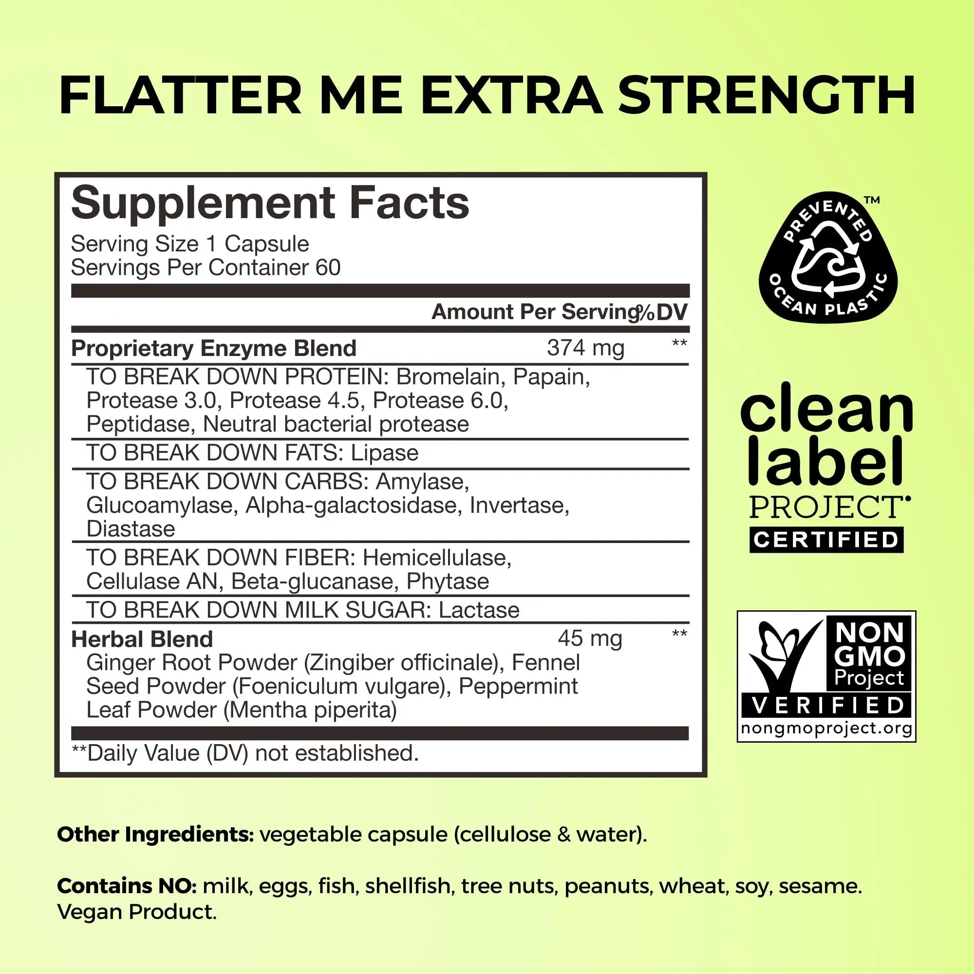 HUM Flatter Me Extra Strength Digestive Enzymes for Women, Men, Digestive Gut Bloating Supplement, Ginger, Peppermint Leaf, Fast Acting Anti Bloat - TrustMedUSA