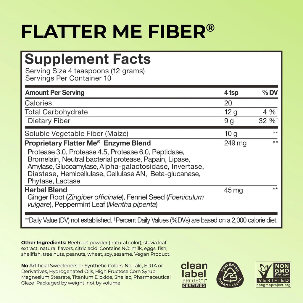 HUM Flatter Me Fiber Supplement for Women & Men, Prebiotics & Digestive Enzymes to Support Weight & Bloating, Digestive & Gut Health, Fiber Powder Drink Mix, Strawberry Lemon - 10 Servings - TrustMedUSA