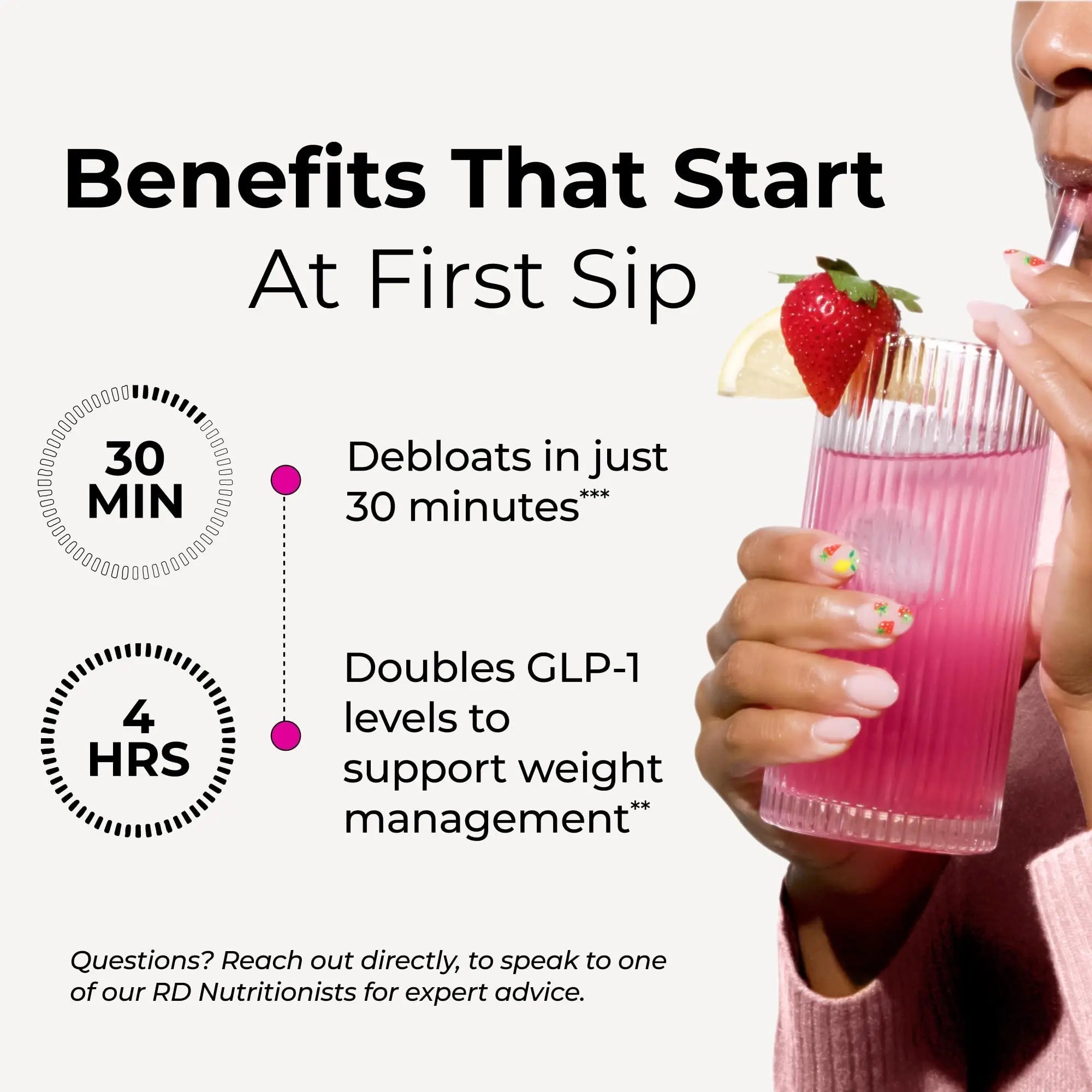 HUM Flatter Me Fiber Supplement for Women & Men, Prebiotics & Digestive Enzymes to Support Weight & Bloating, Digestive & Gut Health, Fiber Powder Drink Mix, Strawberry Lemon - 10 Servings - TrustMedUSA