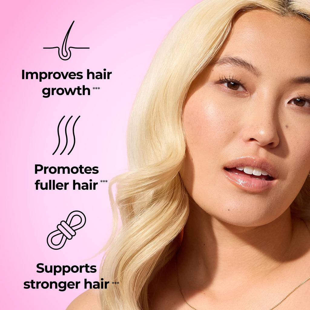 HUM Hair Strong Daily Hair Growth Gummies with Biotin, Zinc, Vitamin B12 to Support Growth, Folic Acid & Vitamin B12 Gummy Vitamins for Healthy Hair Support for Women and Men, 60 Gummies - TrustMedUSA