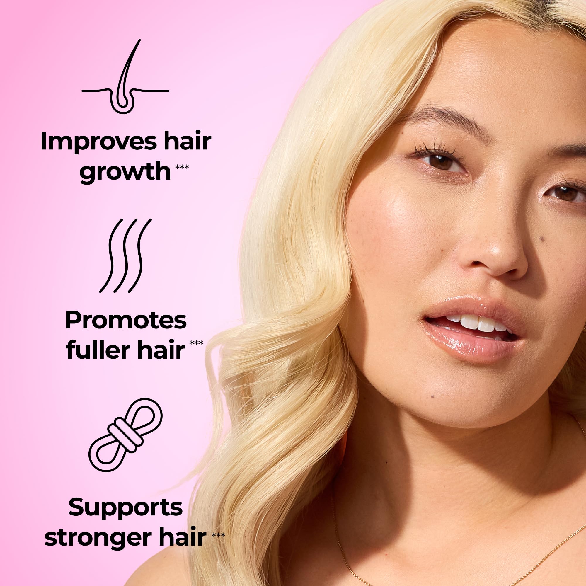HUM Hair Strong Daily Hair Growth Gummies with Biotin, Zinc, Vitamin B12 to Support Growth, Folic Acid & Vitamin B12 Gummy Vitamins for Healthy Hair Support for Women and Men, 60 Gummies - TrustMedUSA