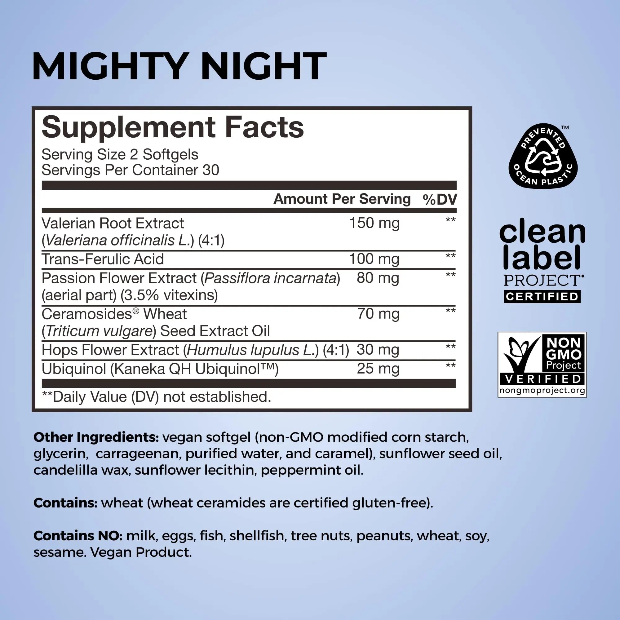 HUM Mighty Night Nighttime Sleep Supplement for Skin Care, CoQ10, Valerian Root & Ferulic Acid to Support Cell Turnover, Skin Vitamins for Women and Men, Overnight Beauty Vitamins, 60 Vegan Softgels - TrustMedUSA