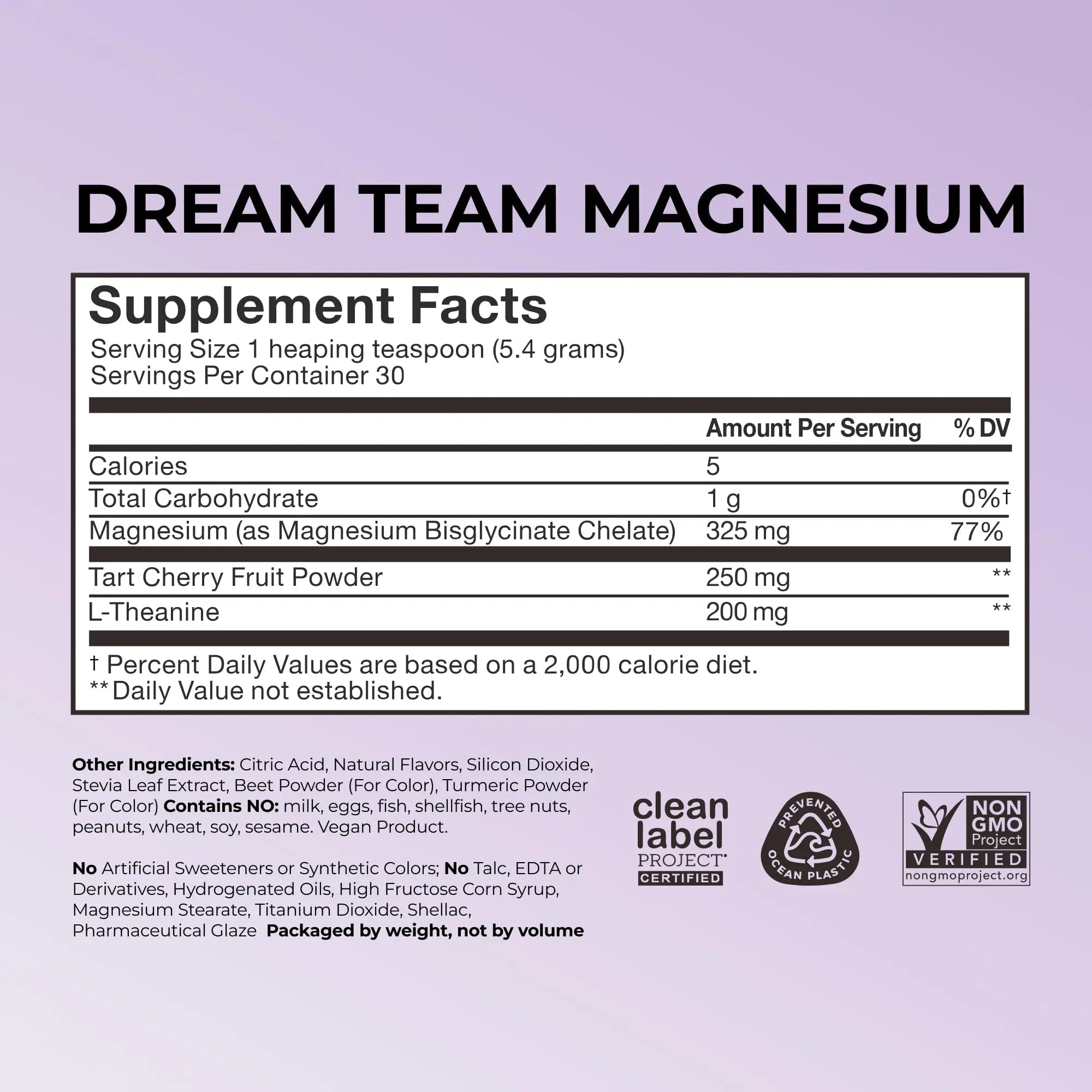Hum Nutrition Dream Team Magnesium Bisglycinate Powder, L Theanine & Tart Cherry Magnesium Supplement Drink Mix, Support Rest, Relaxation & Sleep Routine, Gluten Free, Vegan, Cherry Lemon, 30 Servings - TrustMedUSA