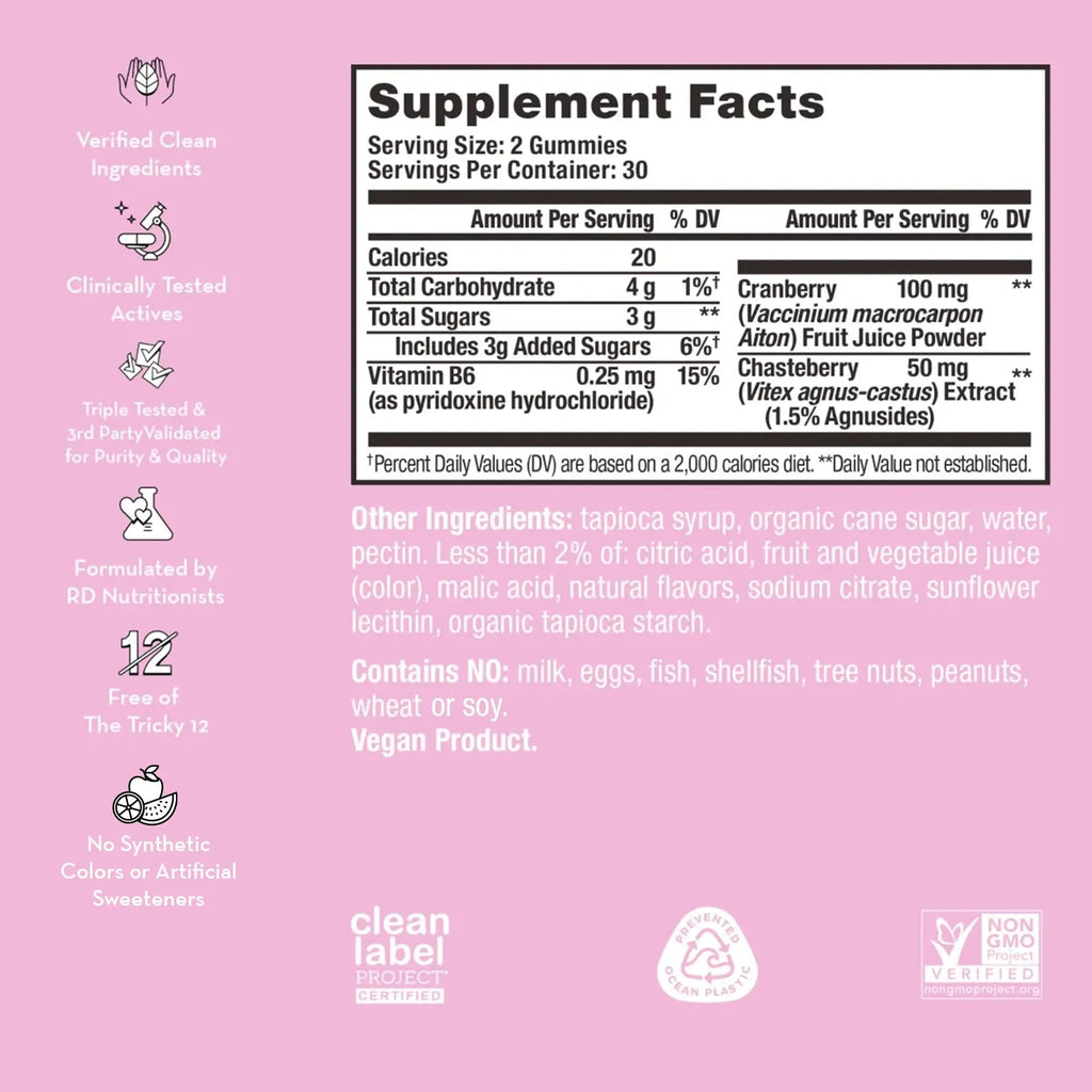 HUM Nutrition SOS PMS Gummies, PMS Support Supplement for Women, Support Cycle Symptoms, Bloating, Hormonal Balance, Includes Vitamin B6, Cranberry & Chasteberry Vitex, Gluten Free, 60 Vegan Gummies - TrustMedUSA