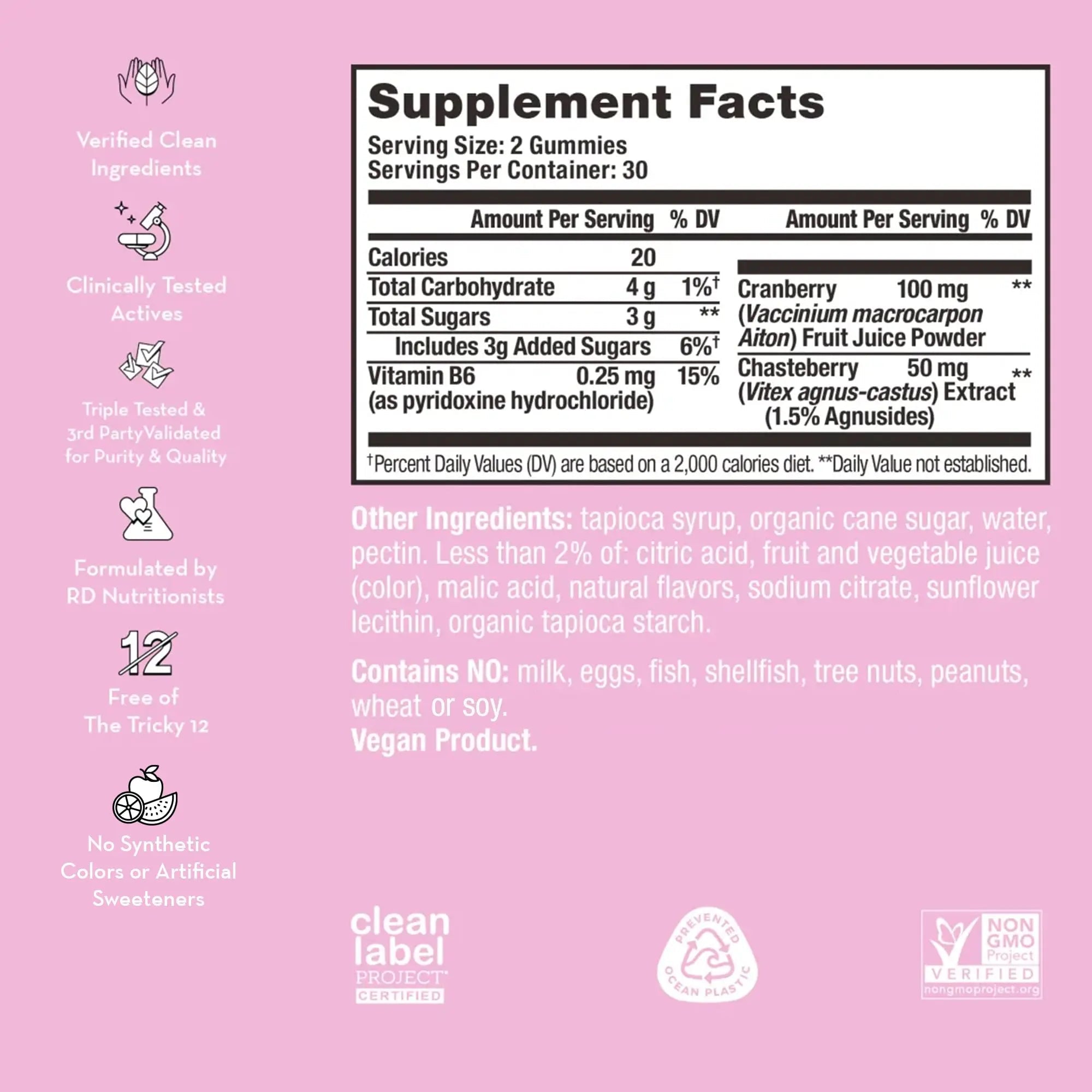 HUM Nutrition SOS PMS Gummies, PMS Support Supplement for Women, Support Cycle Symptoms, Bloating, Hormonal Balance, Includes Vitamin B6, Cranberry & Chasteberry Vitex, Gluten Free, 60 Vegan Gummies - TrustMedUSA