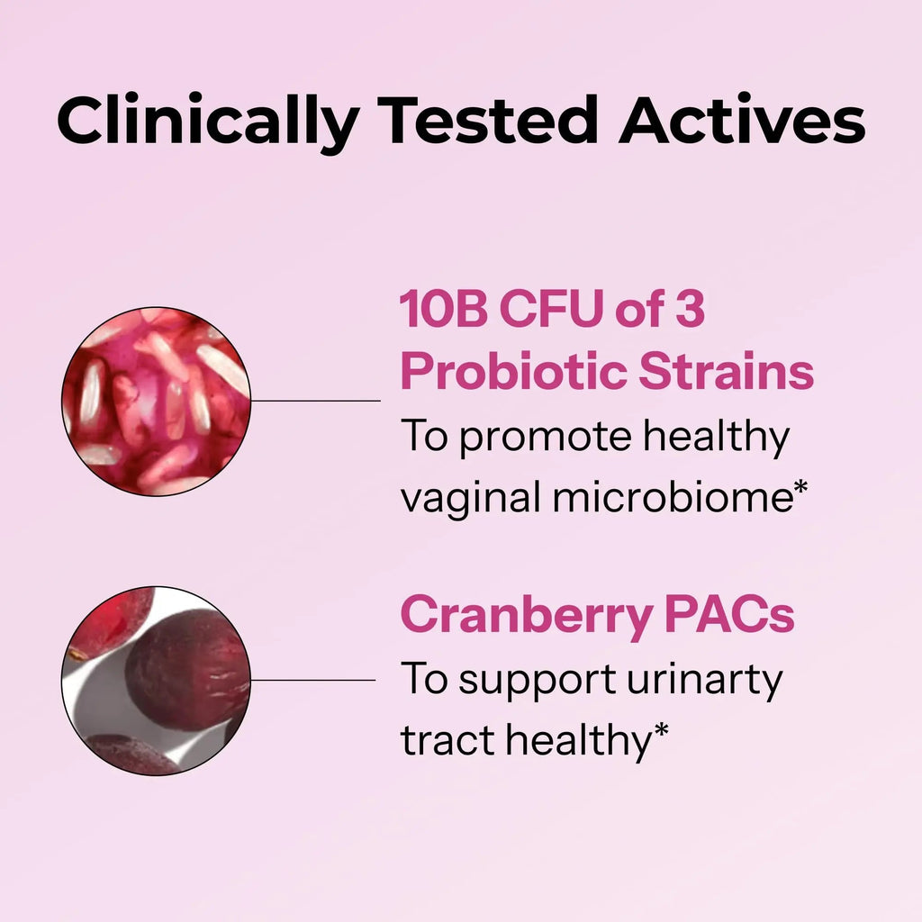 HUM Private Party Vaginal Probiotics for Women, pH Balance and Urinary Tract Support Vaginal Probiotic Supplement with Cranberry & Lactobacillus Blend, Women's Health Cranberry Pills, 30 Capsules - TrustMedUSA
