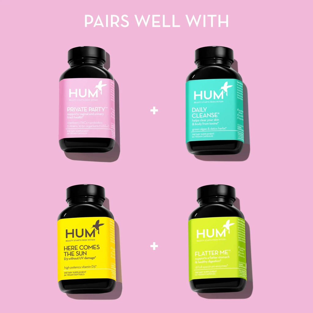 HUM Private Party Vaginal Probiotics for Women, pH Balance and Urinary Tract Support Vaginal Probiotic Supplement with Cranberry & Lactobacillus Blend, Women's Health Cranberry Pills, 90 Capsules - TrustMedUSA