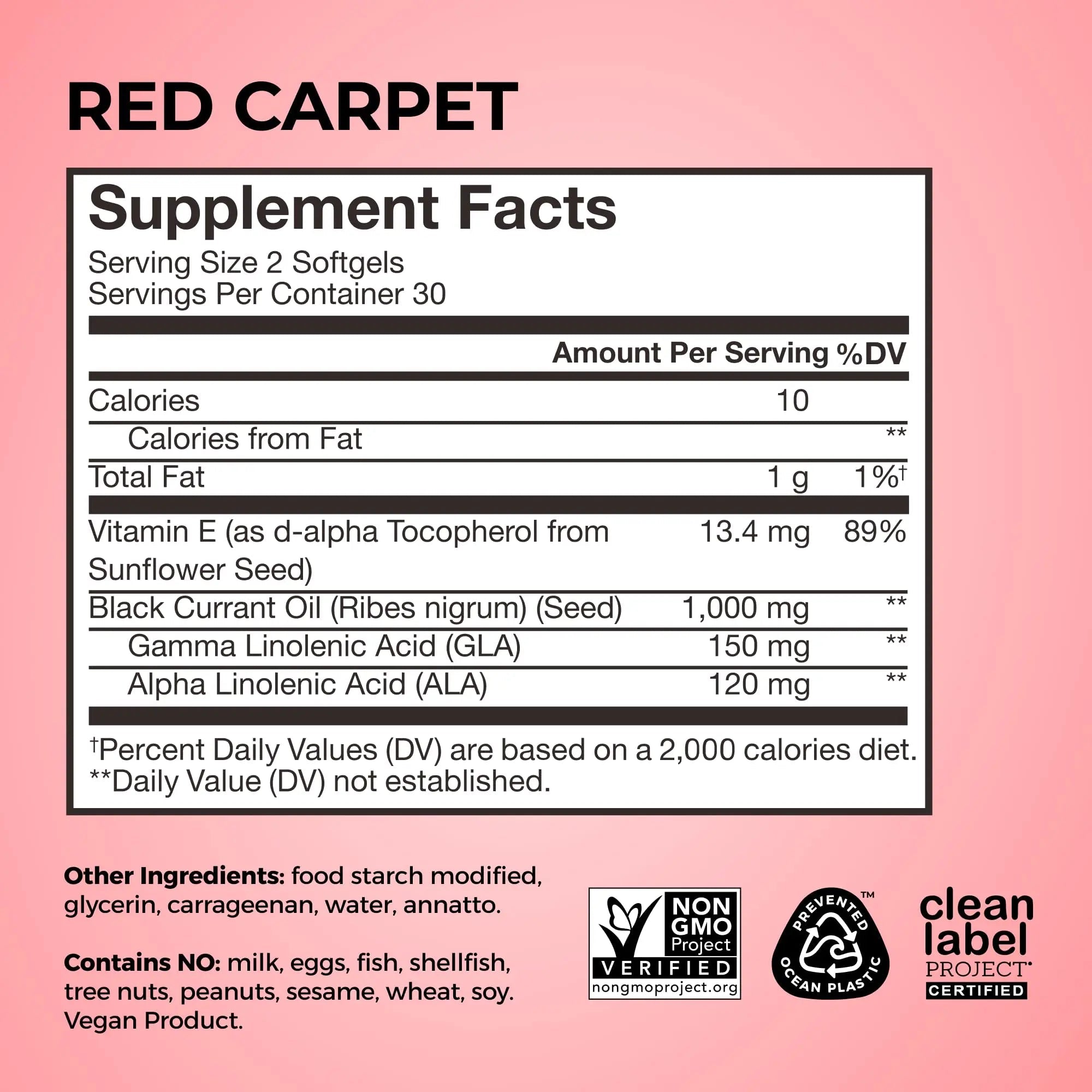 HUM Red Carpet Skin & Hair Vitamins for Women with Omega 3 Fatty Acids, Vitamin E, and Black Currant Seed Oil, Supplement for Skin Health & Healthy Hair Follicles Support, 60 Count - TrustMedUSA