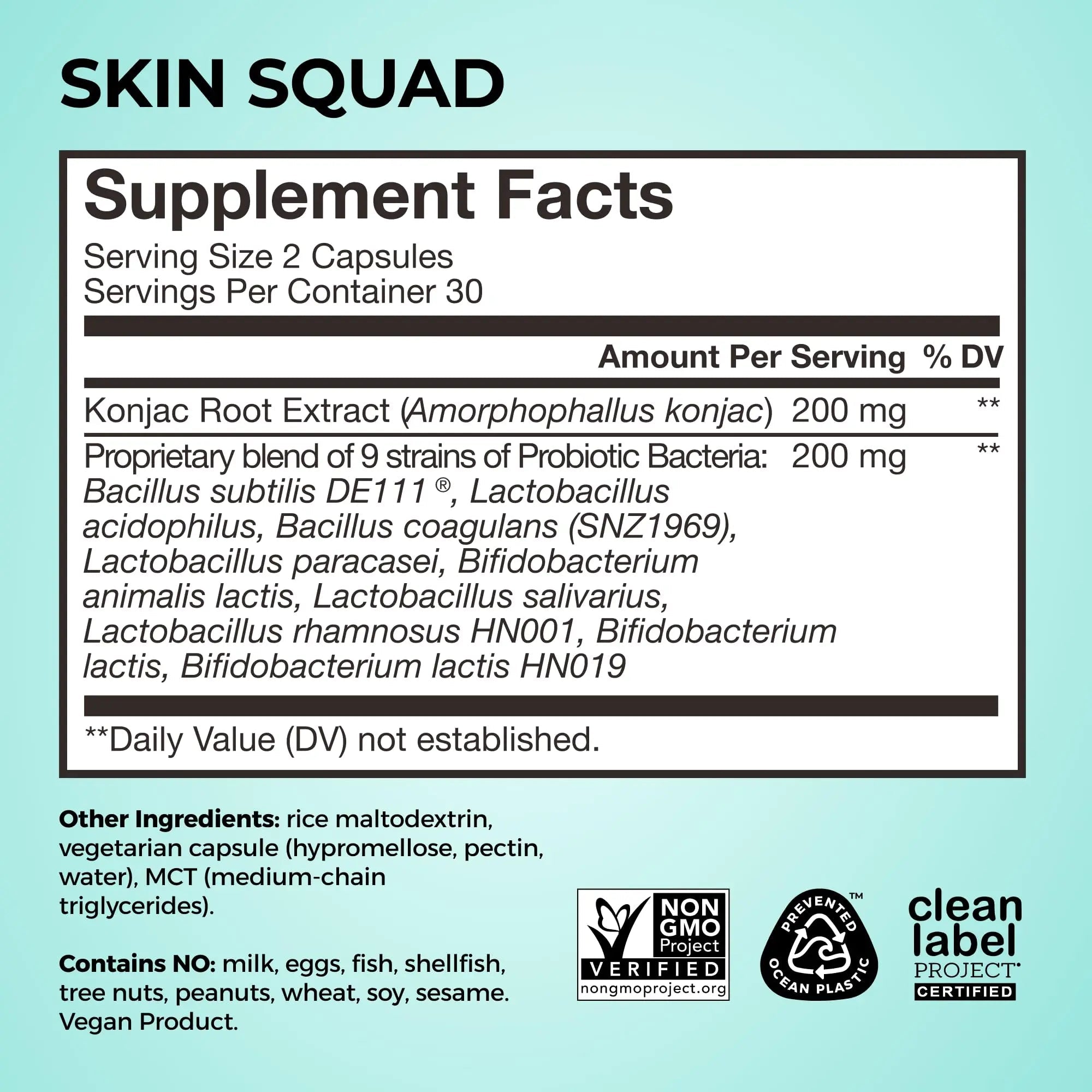 HUM Skin Squad Probiotics for Women and Men, Skin Care Supplement for Clear Complexion & Gut Health Support, Microbiome Prebiotic & Probiotic Supplement for Breakouts, Digestive Health, 60 Capsules - TrustMedUSA