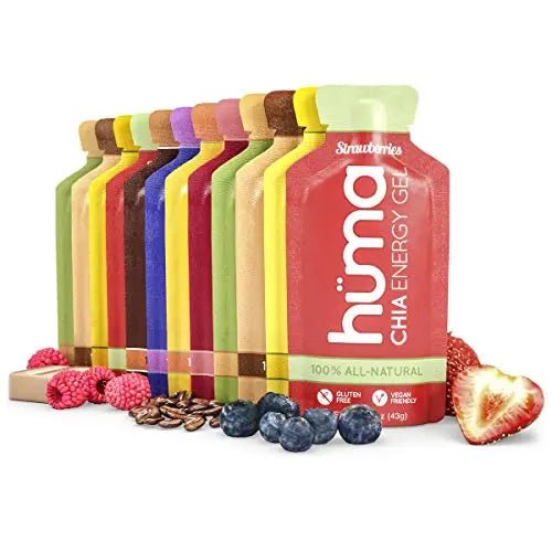 Huma Chia Energy Gel, Variety 12 Pack - Stomach Friendly, Real Food Energ - TrustMedUSA