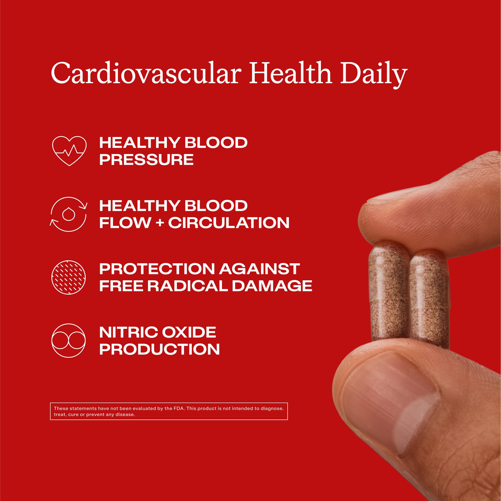 Humann Cardiovascular Health Daily, 4-in-1 Vascular & Blood Pressure Support, Grape Seed Extract Capsules & Hyaluronic Acid Circulation Supplements, Plant-Based Non-GMO, 60 Capsules - Maple Wellness Supplements