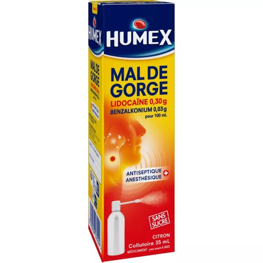 Humex: Sore Throat – Sugar-Free Mouth Spray (Lemon Flavour) – 35ml - TrustMedUSA