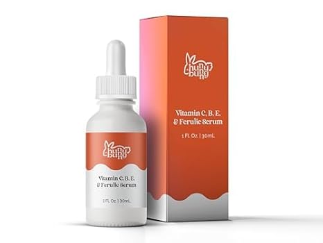 Hunny Bunny Vitamin C Serum for Face - Pure Brightening Dark Spots Sensitive Skin - Ferulic Acid, Niacinamide, L-Ascorbic Acid, Hyaluronic Acid, Vitamins B E, 1 Fl Oz - Maple Wellness Supplements
