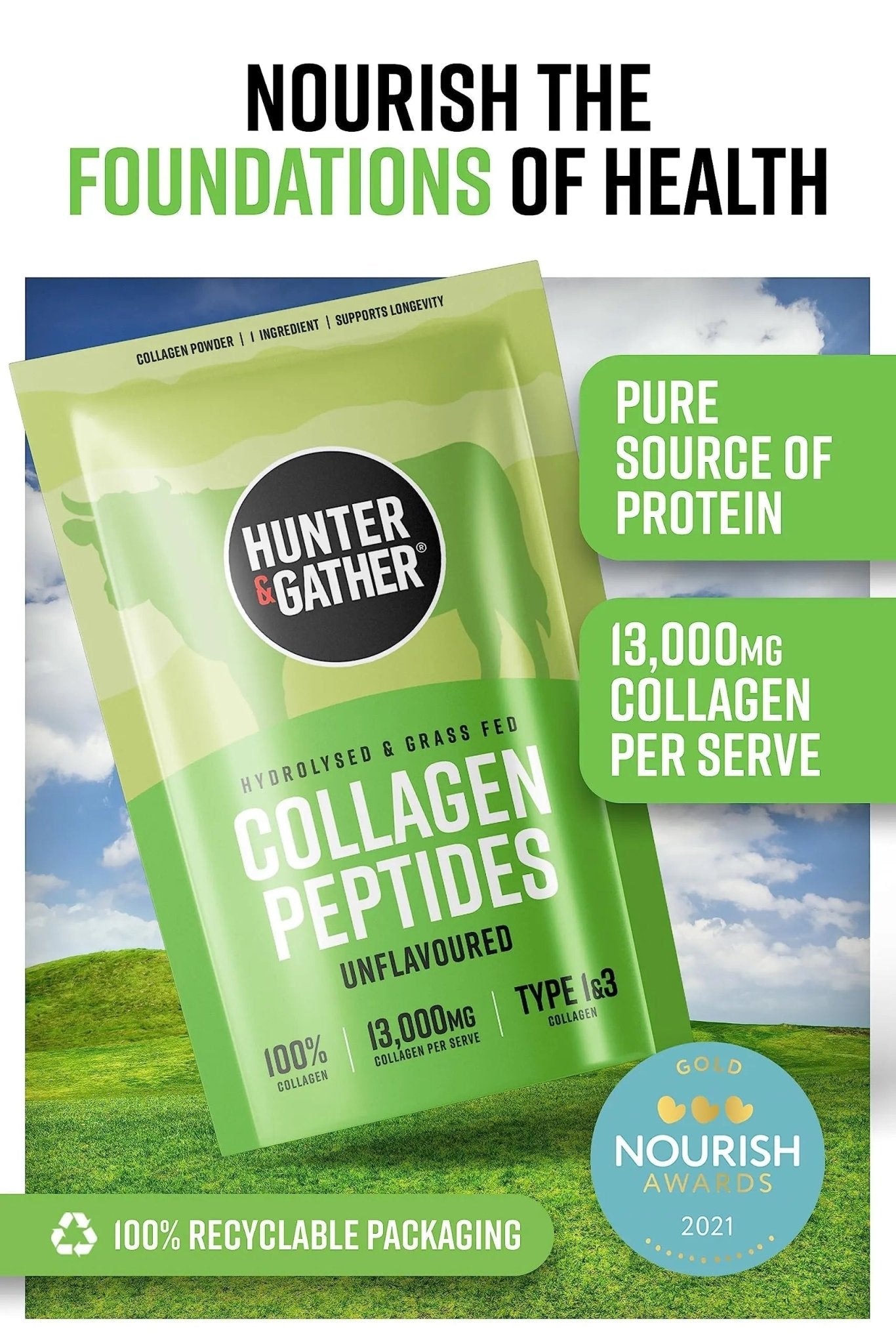 Hunter & Gather Collagen Powder Bundle | Hydrolysed Grass-Fed Bovine Collagen - TrustMedUSA