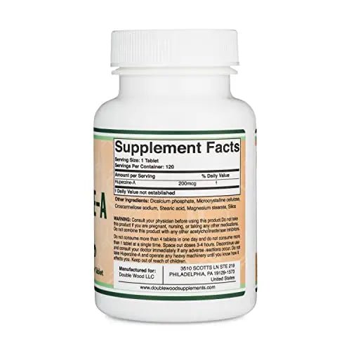 Huperzine A 200mcg (Third Party Tested) Manufactured in The USA, 120 Tablets, Brain - TrustMedUSA