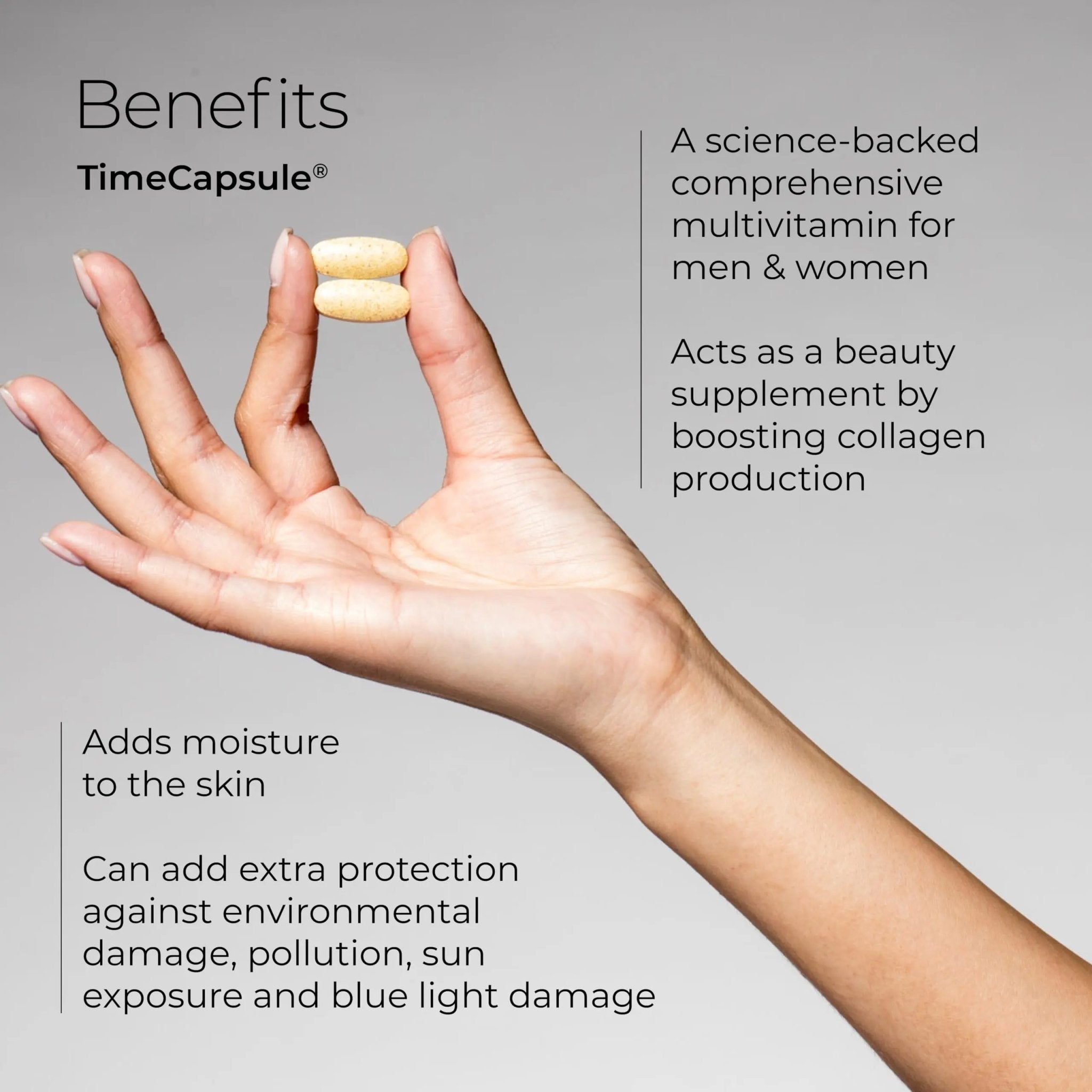Hush & Hush TimeCapsule Multivitamin, Women's Multivitamin, Men's Multivitamin, Clean Nutraceuticals Supplements That Contains Hyaluronic Acid - TrustMedUSA