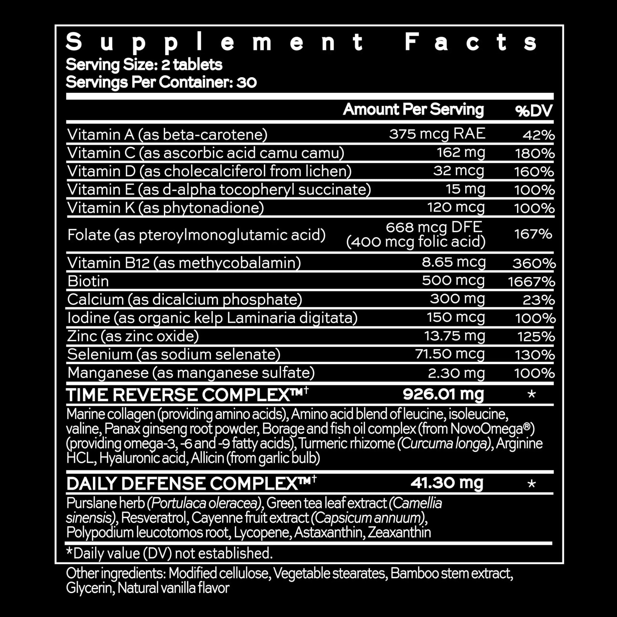 Hush & Hush TimeCapsule Multivitamin, Women's Multivitamin, Men's Multivitamin, Clean Nutraceuticals Supplements That Contains Hyaluronic Acid - TrustMedUSA