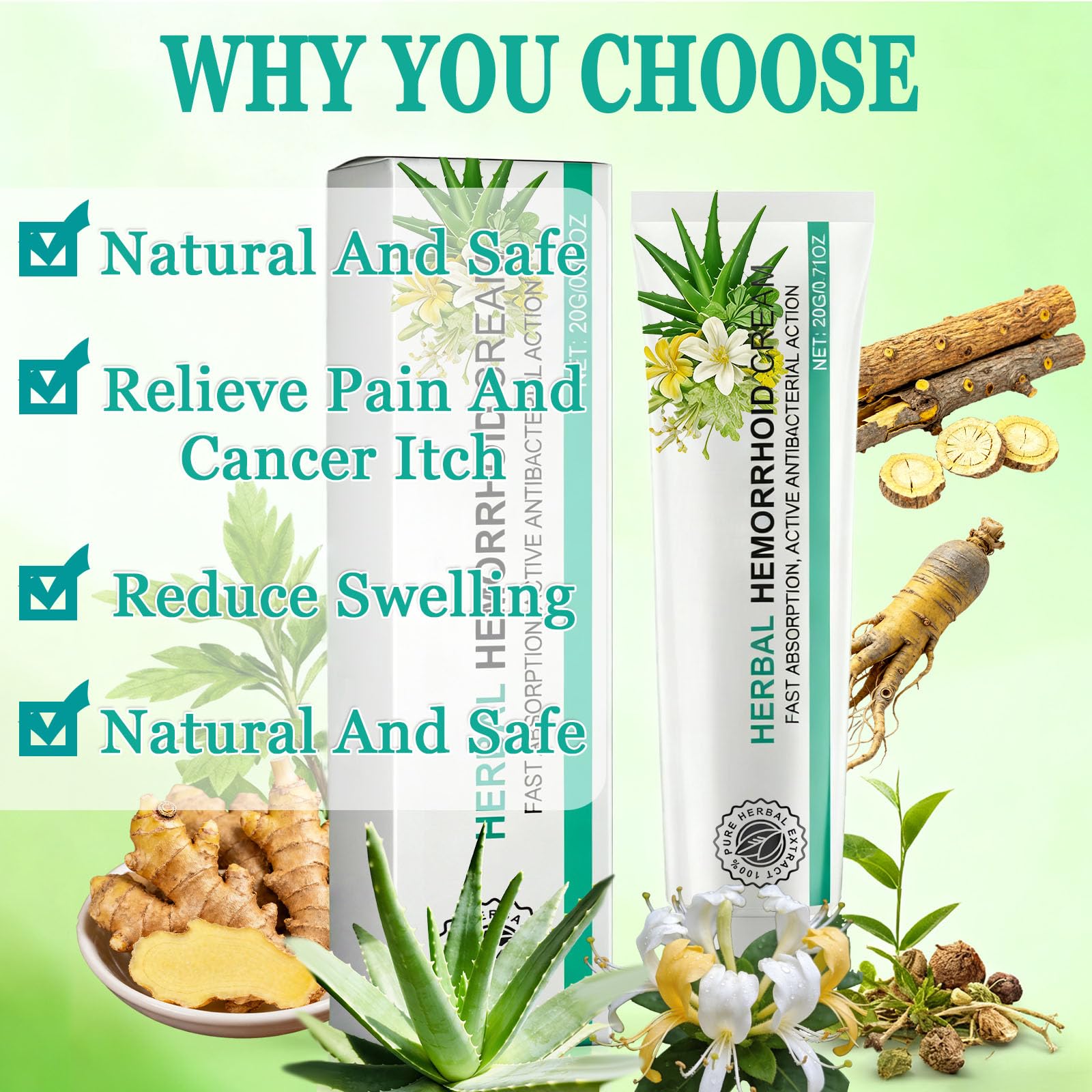 Hushblade Hemorrhoid Body Cream, Natural Herbal Hemorrhoid Cream, for Men and Women Moisturizing and Nourishing - TrustMedUSA