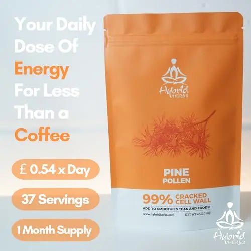HYBRID HERBS - PINE POLLEN | 99% Cracked Cell Wall Powder | Highly Bioavailable - TrustMedUSA