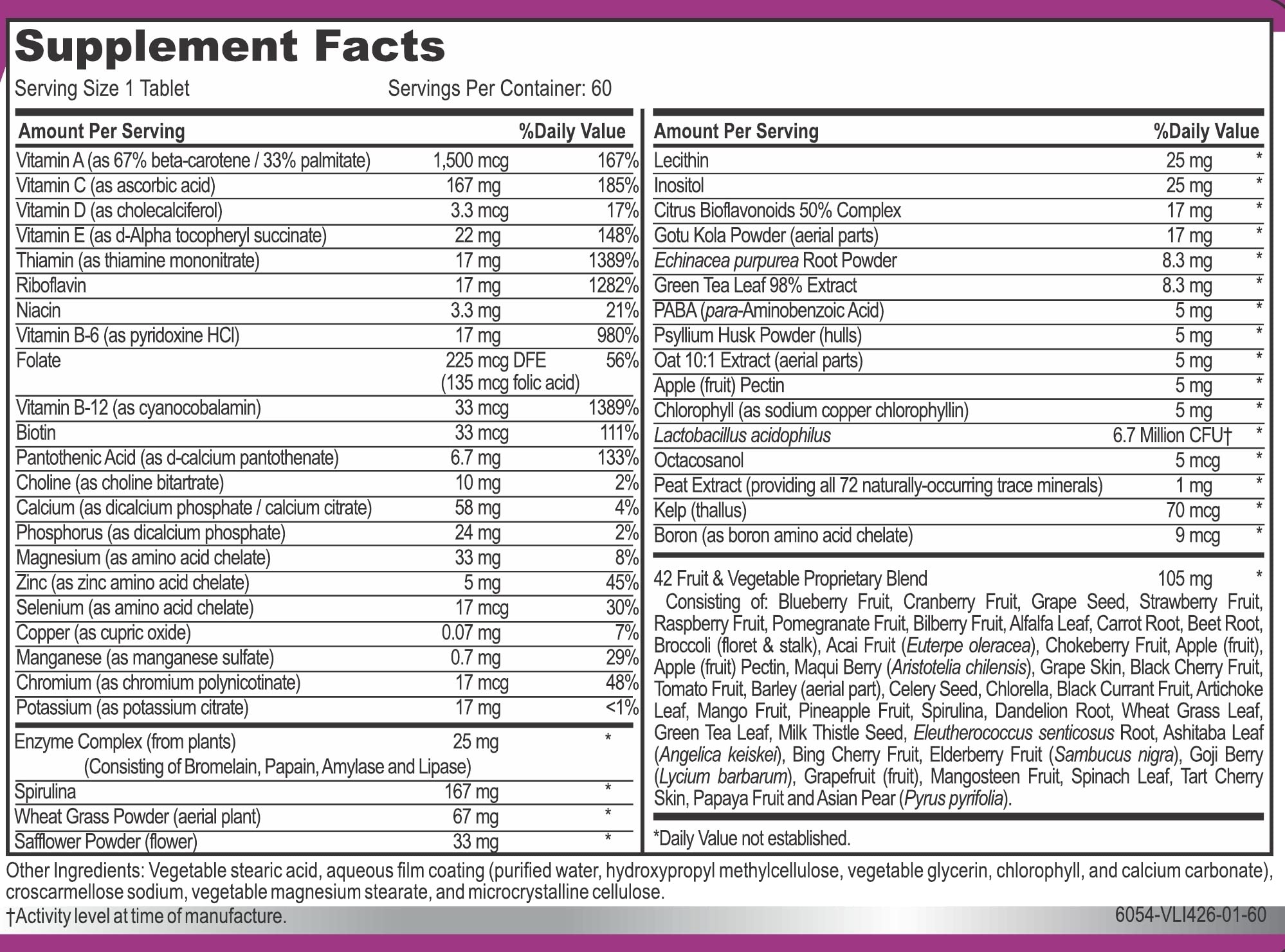 Hybrid Nutraceuticals MiracleMulti Women Multivitamin with Probiotics, Biotin, Folic Acid, Enzymes + Fruit & Vegetable Blend - Immune Support, Heart Health, Energy: 60 Servings (Non-GMO) - TrustMedUSA