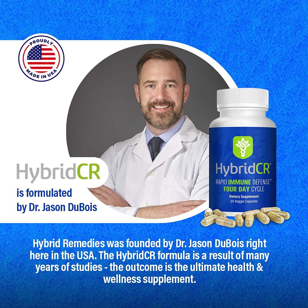 HybridCR Rapid Immunity Supplement | Zinc, Echinacea, Andrographis, Ginseng, Selenium, Gluten-Free & Non-GMO | 5-in-1 Immune Support Supplement | Pharmacist Formulated 1 Month Supply (30 Veggie Caps) - TrustMedUSA