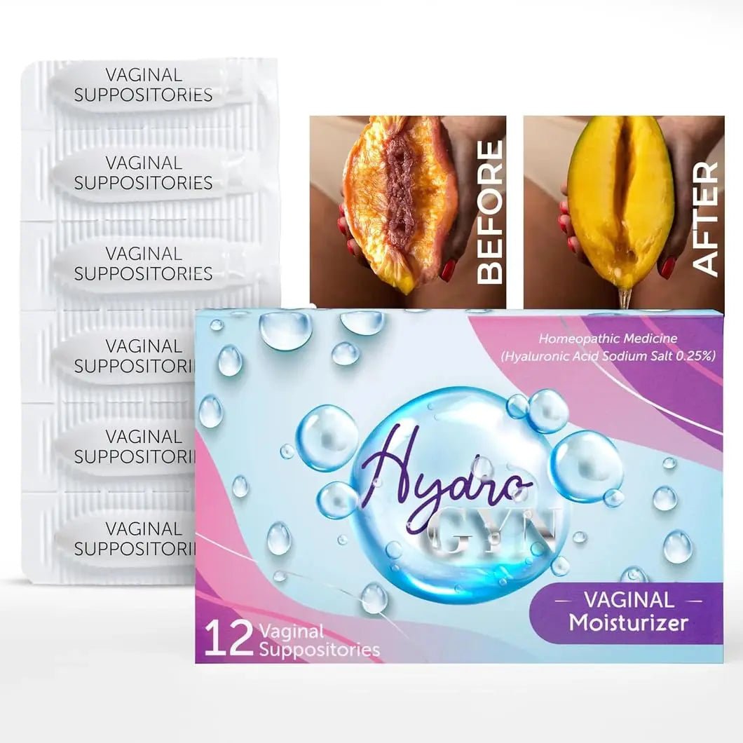 Hydro GYN Vaginal Moisturizer | Long Lasting for Vaginal Dryness & Irritation | Hyaluronic Acid & Vitamin E | Feminine Care Hormone Free | Pre and Post Menopausal | 12 Vaginal Suppositories - TrustMedUSA