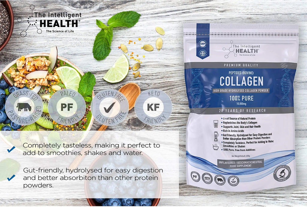 Hydrolysed Collagen Powder (Bovine) - High Protein Grass Fed Unflavoured Peptides - TrustMedUSA