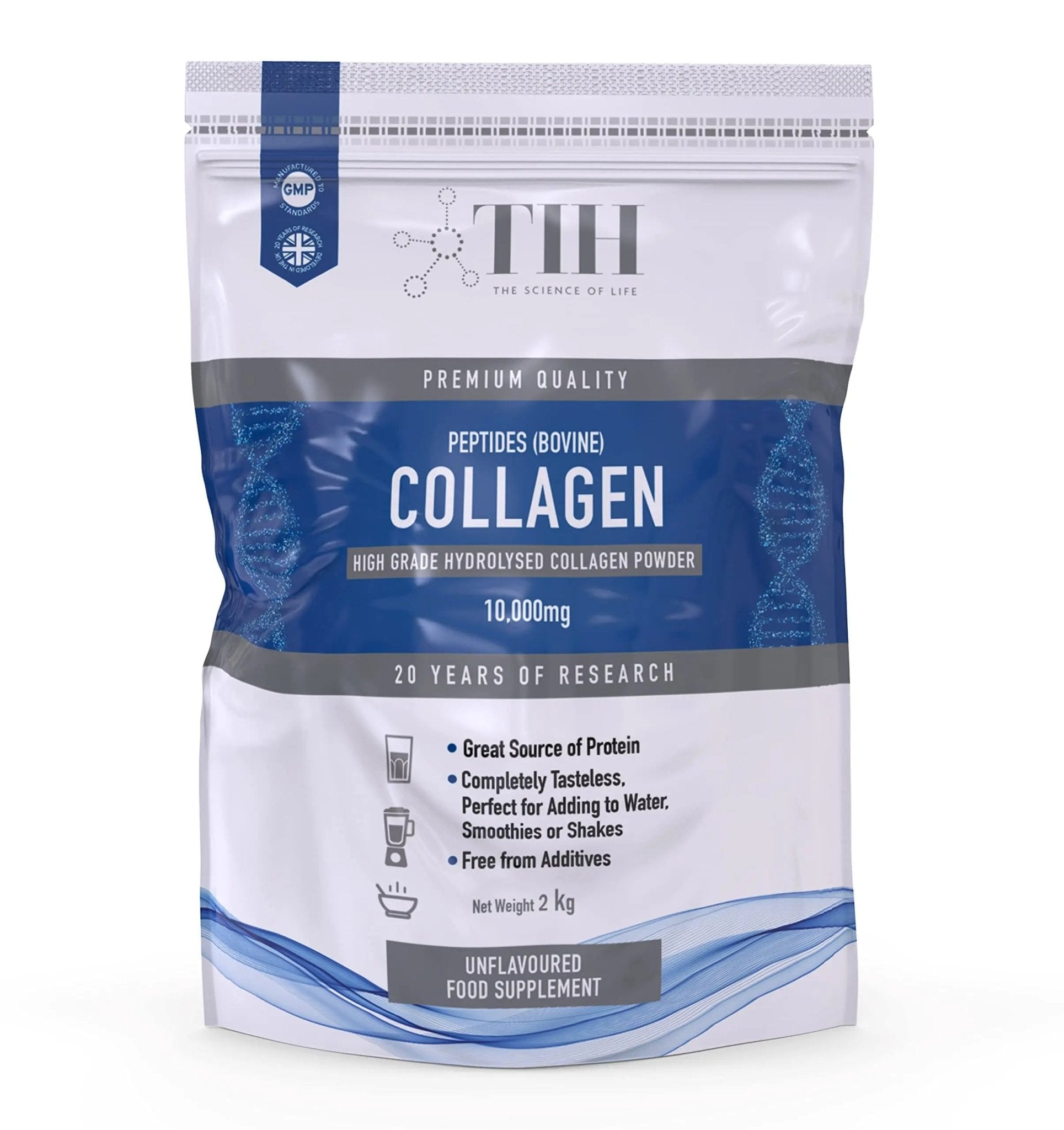 Hydrolysed Collagen Powder (Bovine) - High Protein Grass Fed Unflavoured Peptides - TrustMedUSA