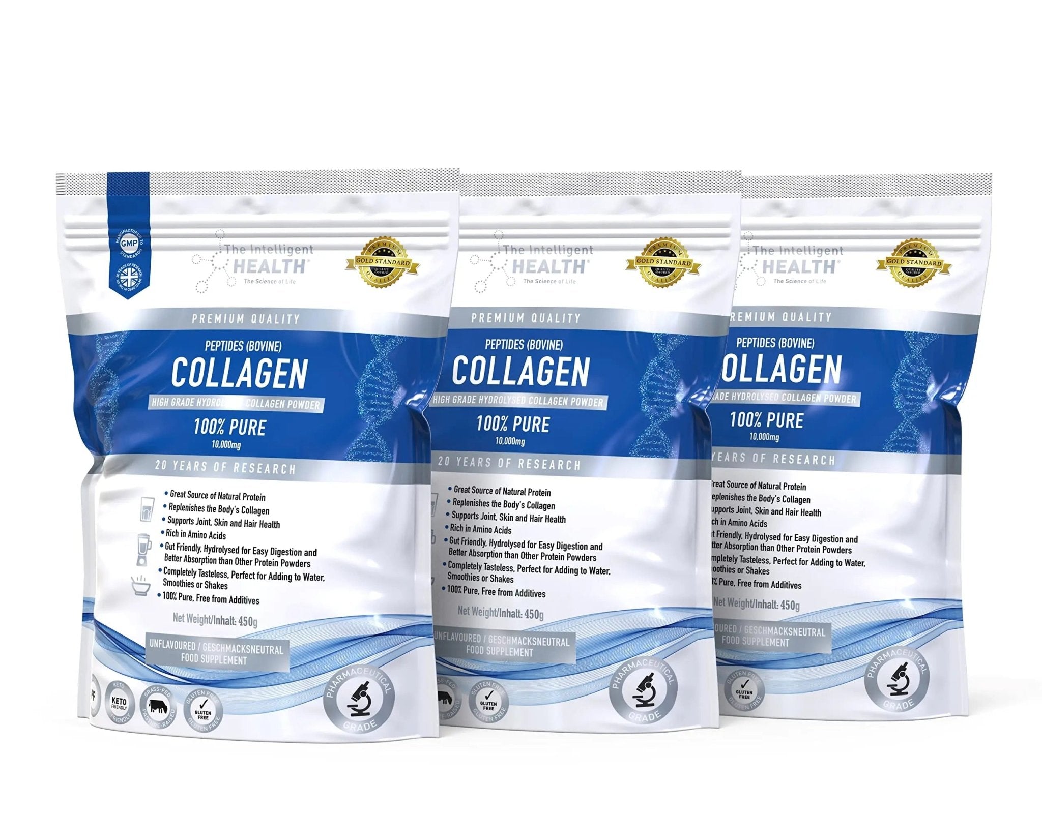 Hydrolysed Collagen Powder (Bovine) - High Protein Grass Fed Unflavoured Peptides - TrustMedUSA