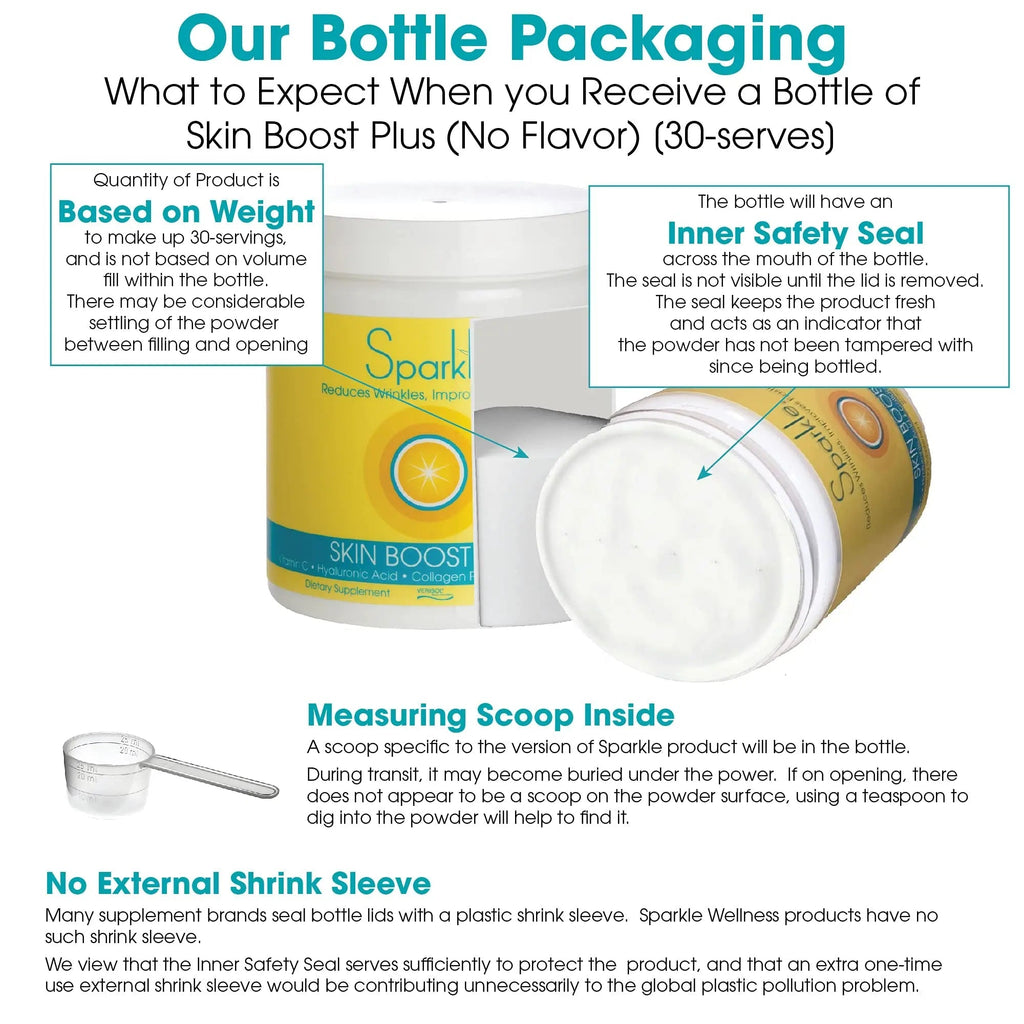 Hydrolyzed Collagen Powder - Sparkle Skin Boost Plus (No Flavor) [30-Serves] Verisol Pept - TrustMedUSA